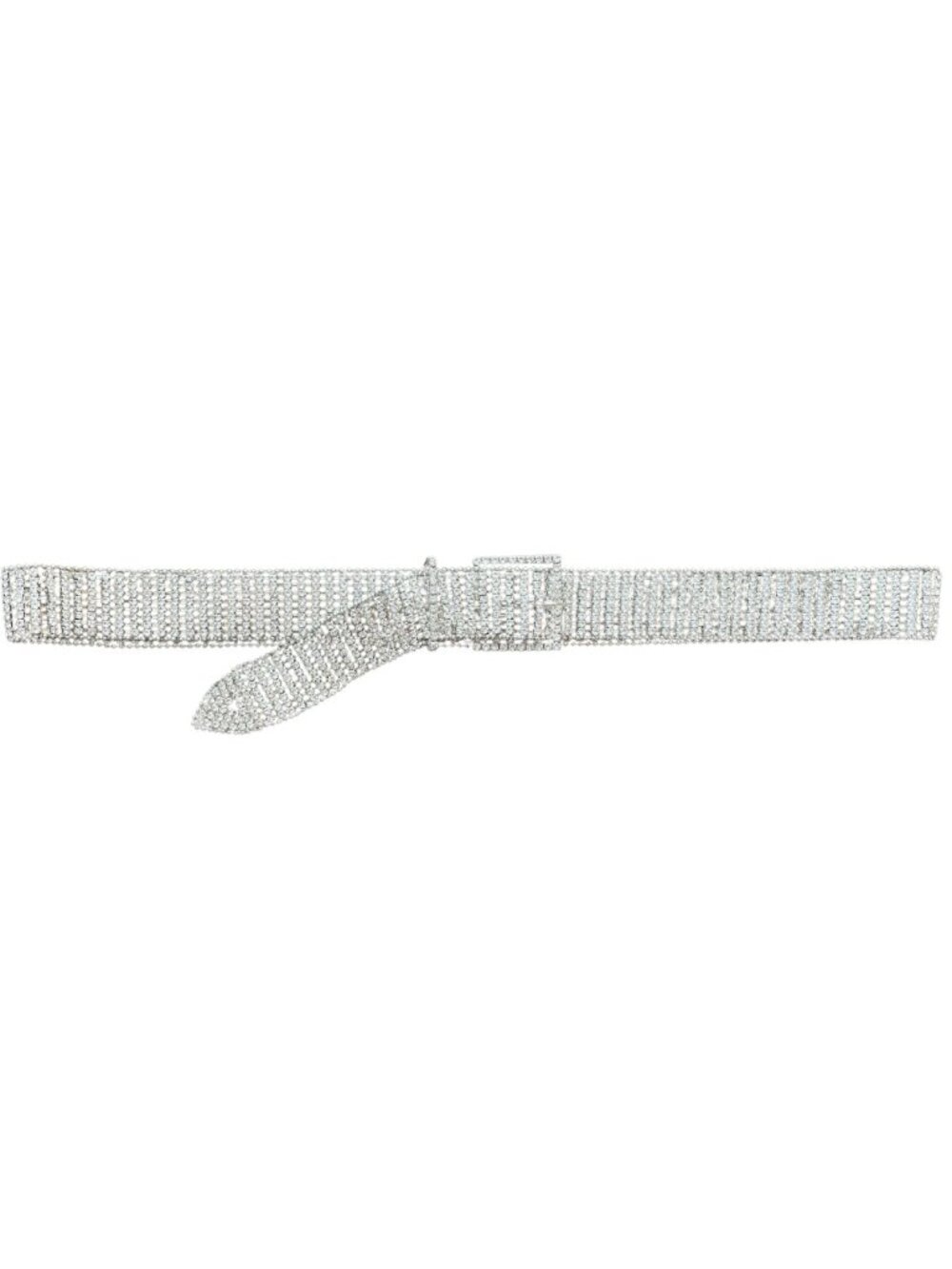 Rhinestone Crystal Buckle Belt Silver OS